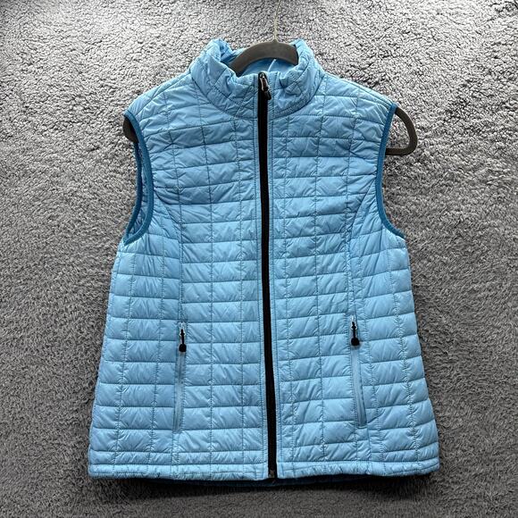 Little Donkey Andy Women's Medium Puffer Vest Blue Zip Pockets Warm - Picture 1 of 10